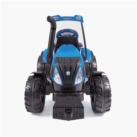 Kids New Holland Electric 12V Ride on Tractor with Trailer Peg Perego