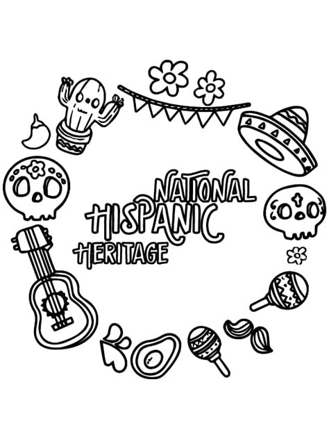 Hispanic Heritage Month - Sheet 8 coloring page - Download, Print or Color Online for Free