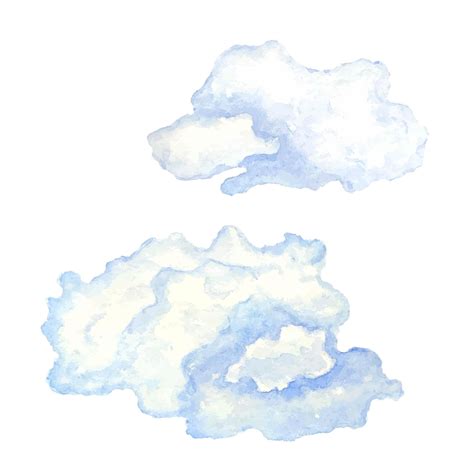 Premium Vector | Watercolor clouds hand drawn illustration