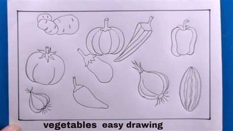 how to draw vegetables step by step/pencil drawing/vegetable drawing ...