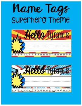 Superhero Name Tags by Love 4 Education | Teachers Pay Teachers