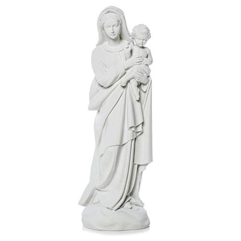 Virgin Mary and baby Jesus statue in reconstituted Marble, 60 cm | online sales on HOLYART.com