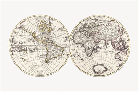 Vintage world map illustration, artwork | Premium Photo - rawpixel