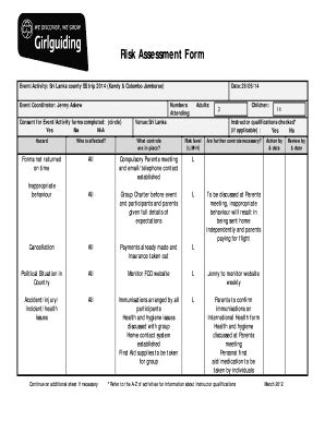 Risk Assessment Form - Girlguiding Bucks - Girlguidingbucks Org - Fill and Sign Printable ...