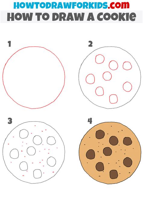 How to Draw a Cookie - Easy Drawing Tutorial For Kids