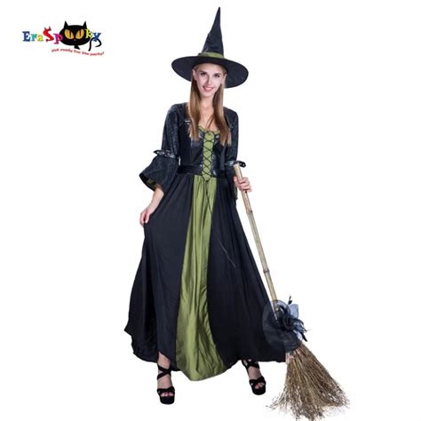 2017 New Arrival Halloween Costume Women Long Dress And Hat Set Adult ...