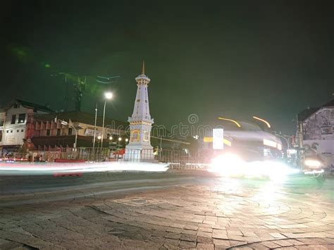 Photo Editorial, Slow Speed, Tugu Yogyakarta or Monument in the Night, Yogya, Jogja, Jogjakarta ...