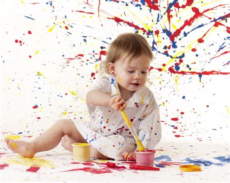 Painting Baby stock image. Image of white, female, person - 19237051