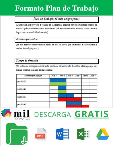 Formato De Plan De Trabajo Word Pdf 187 Milformatos Com - Riset