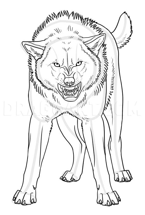 How To Draw An Angry Wolf, Step by Step, Drawing Guide, by makangeni | dragoart.com | Angry wolf ...