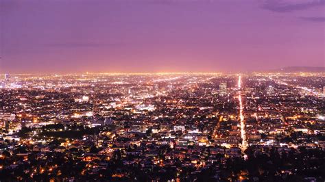 Wallpaper Los Angeles, city, night, lights, top view, USA 3840x2160 UHD 4K Picture, Image