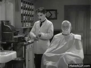 Charlie Chaplin - The Great Dictator - Funny Barber Scene on Make a GIF