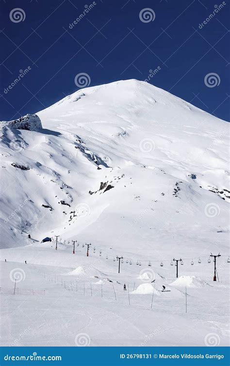 Volcano Villarrica and Pucon Ski Resort in Chile Stock Image - Image of resort, white: 26798131