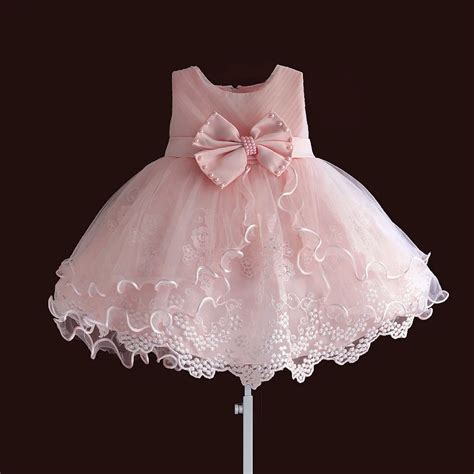 Aliexpress.com : Buy Brand New Baby Girl Dresses Pink White Pearl Bow Party Pageant Dress Little ...