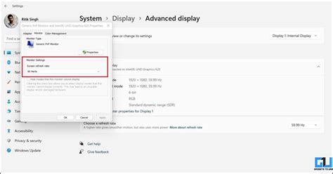 3 Ways to Change Display Refresh Rate in Windows 11 - Gadgets To Use