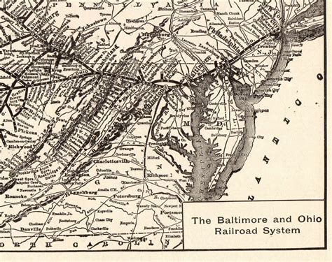 ANTIQUE BALTIMORE & OHIO RAILROAD MAP This is an original, not ...