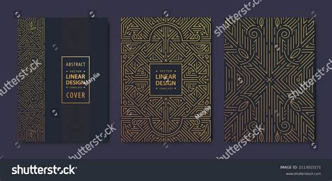 Set Vector Art Deco Golden Covers Stock Vector (Royalty Free) 2113015271 | Shutterstock