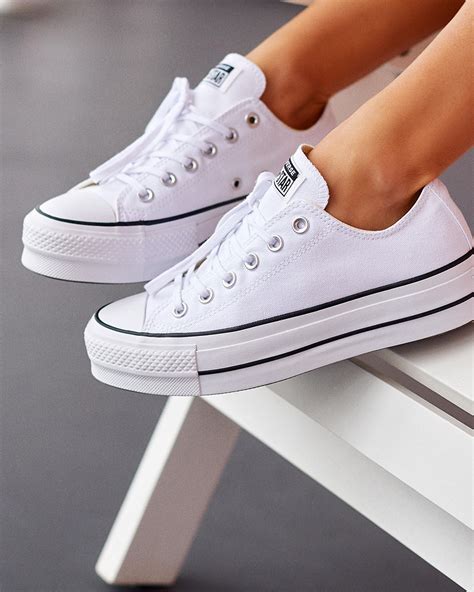 Converse Womens Chuck Taylor All Star Platform Lo-Pro Shoes In White | Converse shoes outfit ...