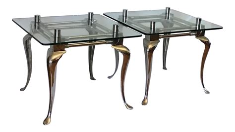 Mid-Century Modern Pace Chrome and Square Glass End Tables - a Pair | Glass end tables, End ...