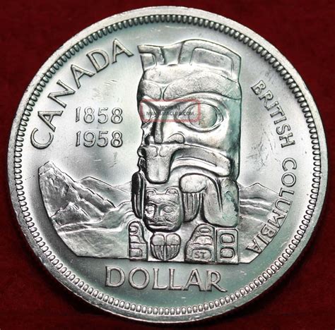 Uncirculated 1958 Canada Silver Dollar Foreign Coin S/h