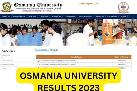 Osmania University Results 2024, OU Degree 2-4-6 Sem @ osmania.ac.in