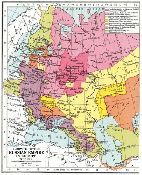 Russian Empire Map 1914