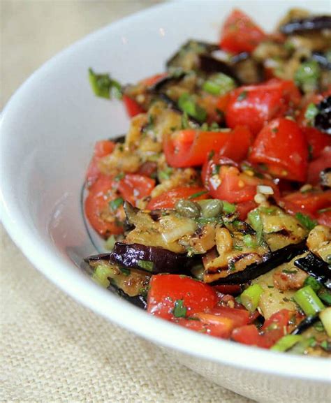 Grilled Eggplant Salad with Tomatoes and Fresh Herbs