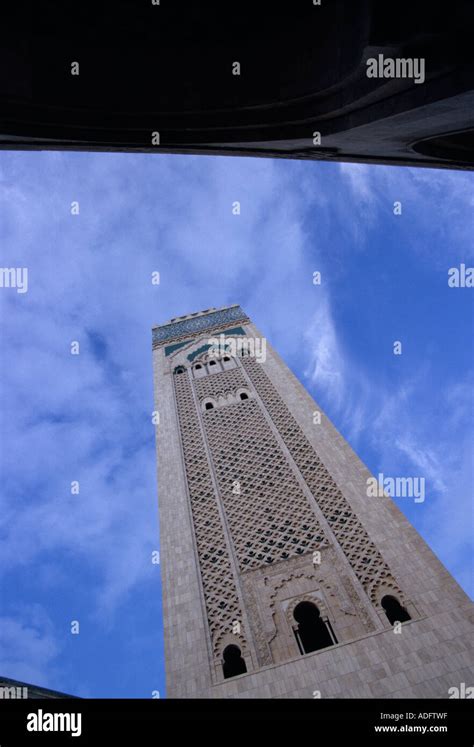 The wonderful minaret of the Hassan II Mosque, the second largest in the world after the Masjid ...