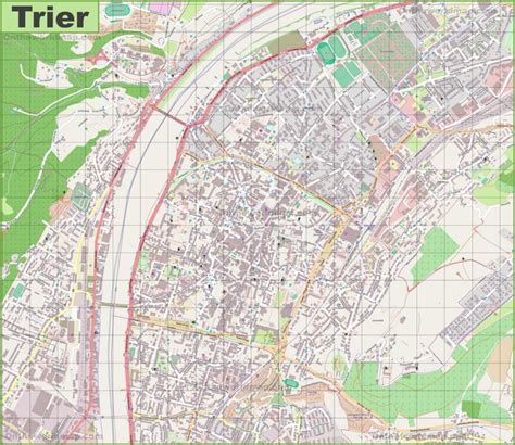 Large detailed map of Trier - Ontheworldmap.com