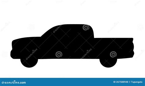 Generic Pickup Truck Isolated Silhouette Stock Vector - Illustration of ...