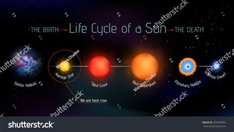 탄생부터 죽음까지 태양 생명주기 단계를 포함하는 스톡 벡터(로열티 프리) 655949962 | Shutterstock