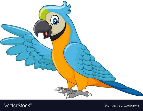 Cartoon Blue Macaw