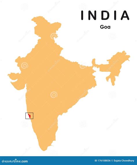 Goa In India Map. Goa Map Vector Illustration | CartoonDealer.com ...