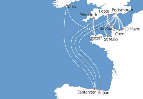 Brittany Ferries Route Map - Ferry routes to France | Brittany ferries, Route map, Route