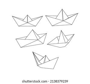 Paper Boat Designs On White Stock Illustration 2138379239 | Shutterstock