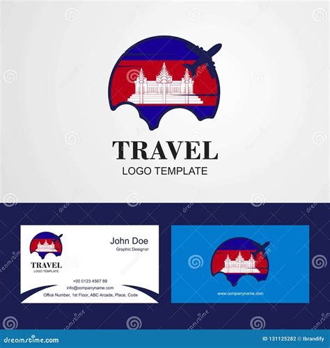 Travel Cambodia Flag Logo and Visiting Card Design Editorial ...