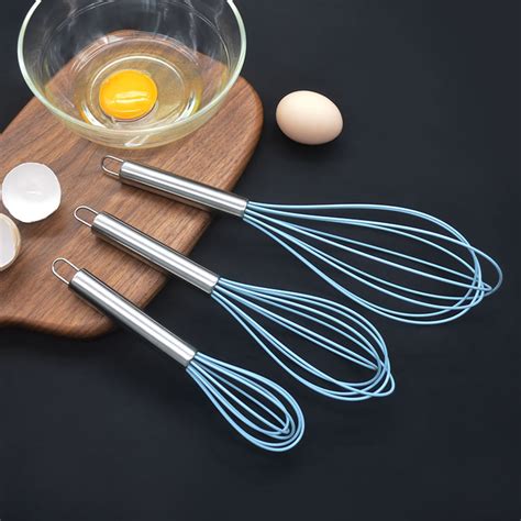 3Packs Silicone Whisk Set 8",10",12" - Stainless Steel & Silicone Kitchen Utensils for Blending ...