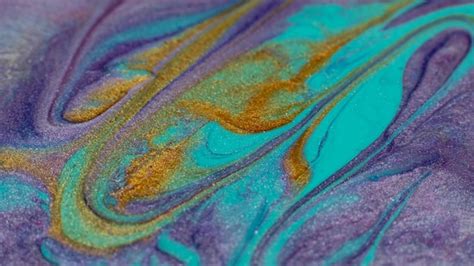 Premium Photo | Colorful mix fluid art creative painting cyan blue