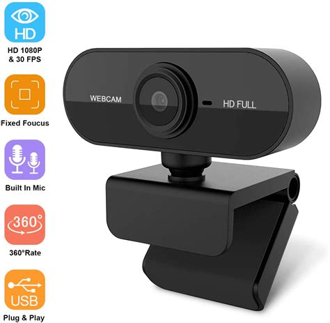 Webcam with Microphone, 1080P Full HD Webcam Laptop or Desktop, USB Computer Camera for Free ...