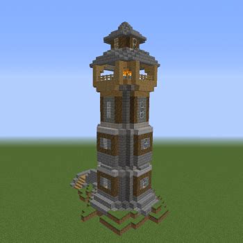 Medieval Colonial Lighthouse - Blueprints for MineCraft Houses, Castles, Towers, and more ...