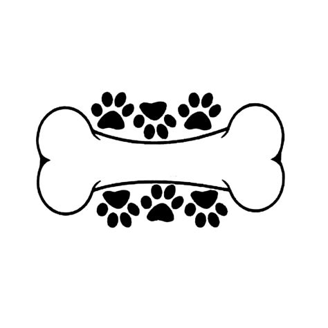 15.5cm*8.5cm Interesting Dog Paw Print And Dog Bone Vinyl Graphic Decal Car Sticker Decoration ...