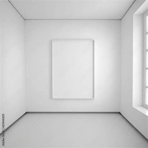 Empty White Room with White Wall, Frame, and Gallery Exhibition Design ...