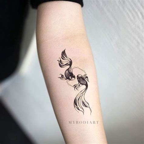 Nemo Small Unique Black Double Koi Fish Temporary Tattoo Small Tattoos Arm, Trendy Tattoos ...