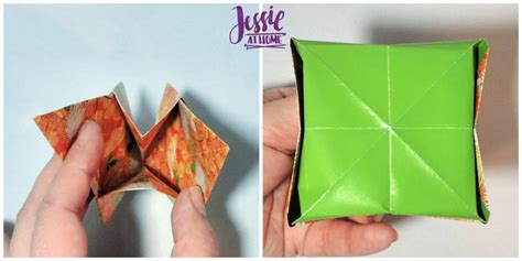 Origami Basket With Handle - a lovely way to hold your special items! | Jessie At Home