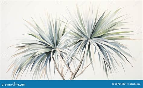 Beautiful Watercolor Palm Tree Illustration with Yucca Tree Stock ...