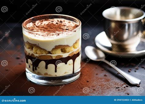 Tiramisu with a Layer of the Ladyfinger Biscuit Visible Stock Image ...