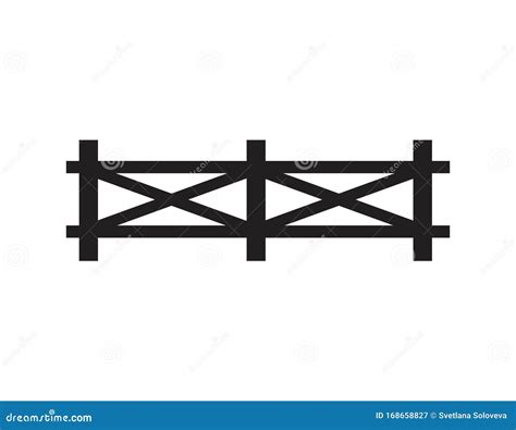 Vector Flat Black Farm Fence Silhouette Stock Illustration - Illustration of protection, logo ...