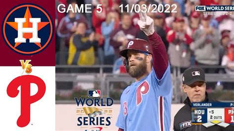 Astros vs Phillies Highlights Game 5 (11/03/2022) [World Series] | MLB ...