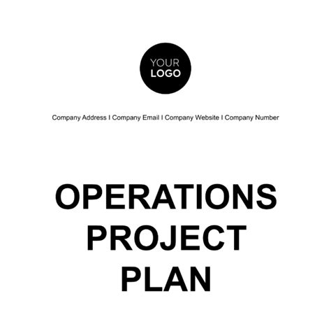 Operations Plan - Edit Online & Download