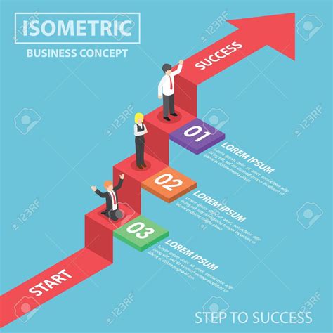 Business people on business graph ladder, Step to success, Flat ...
